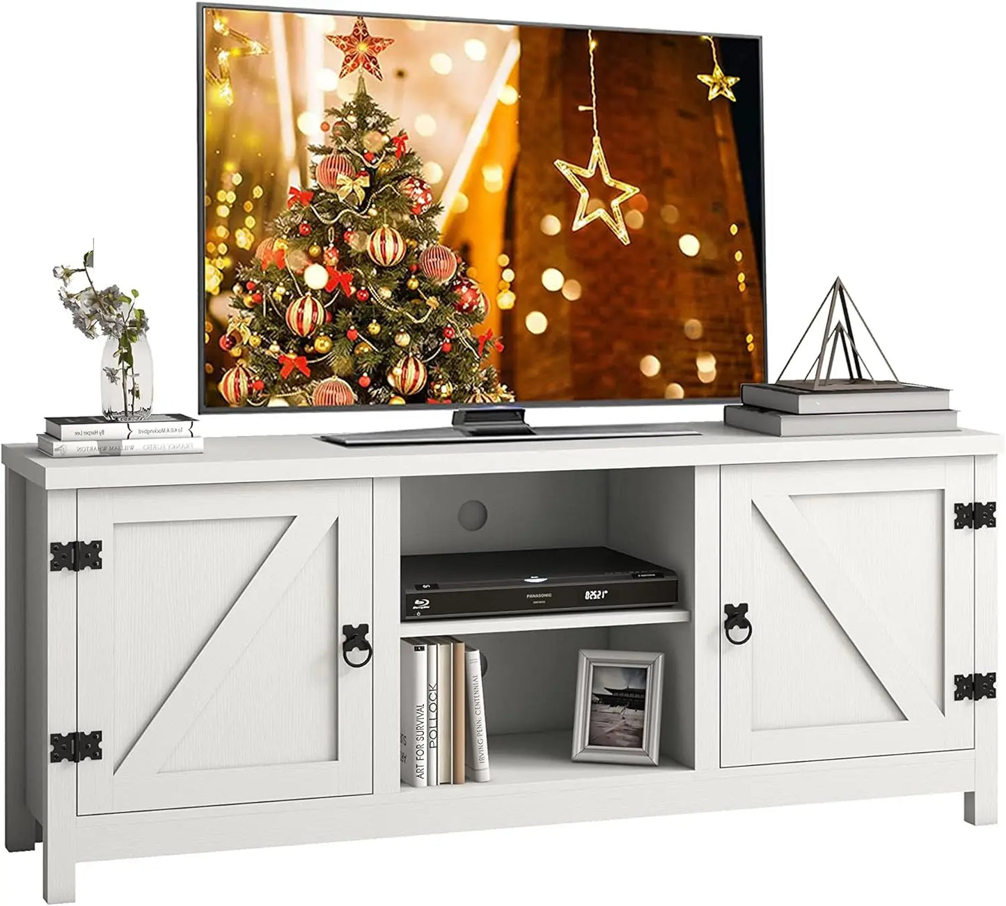 TV Stand, Moden 6 Cubby TV Stand for 75-Inch TV, Storage TV Table Stand