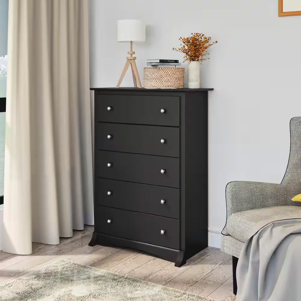 Sonoma 5-Drawer Black Chest