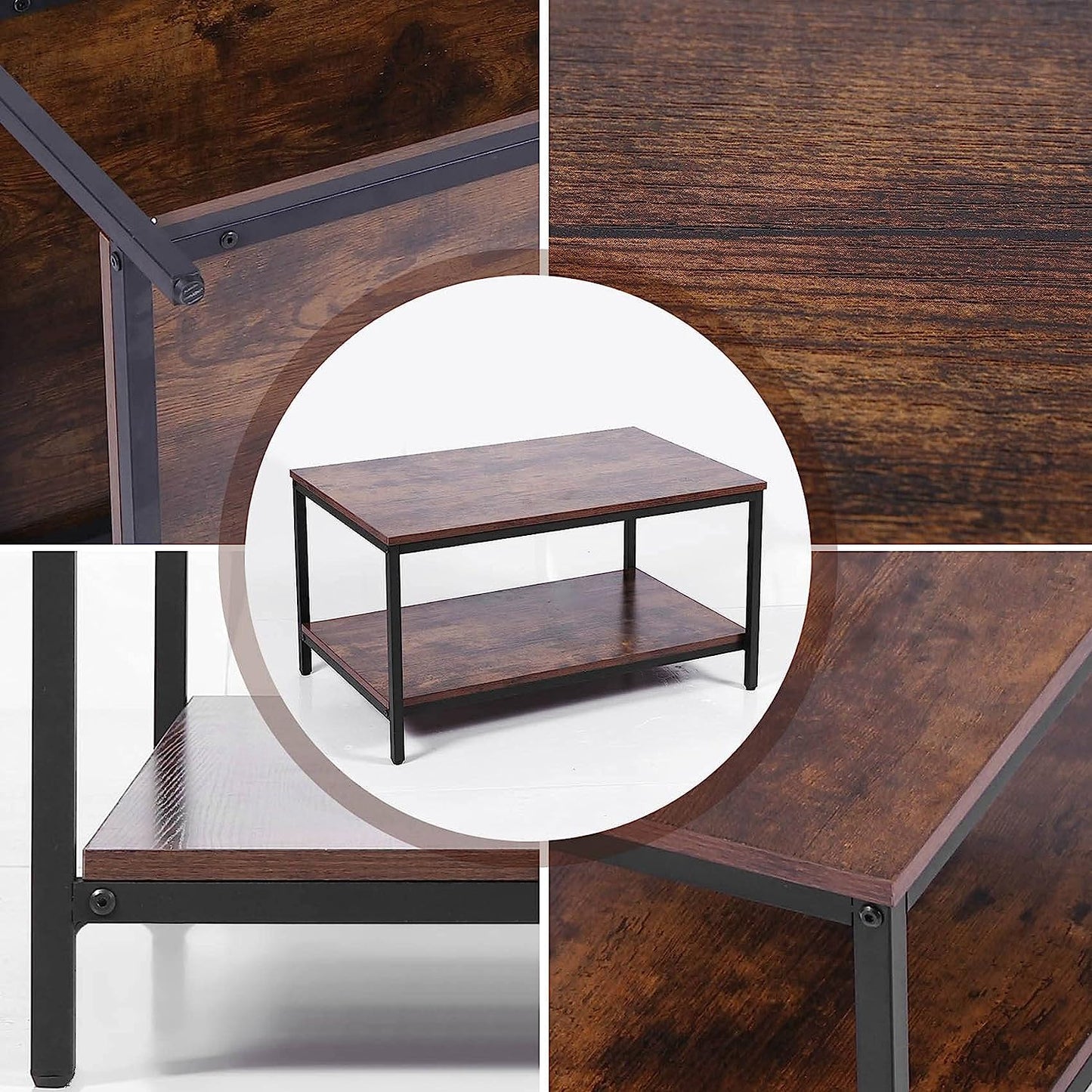 Coffee Table,Rectangular Fashion, Modern  for Living Room with Metal Frame 