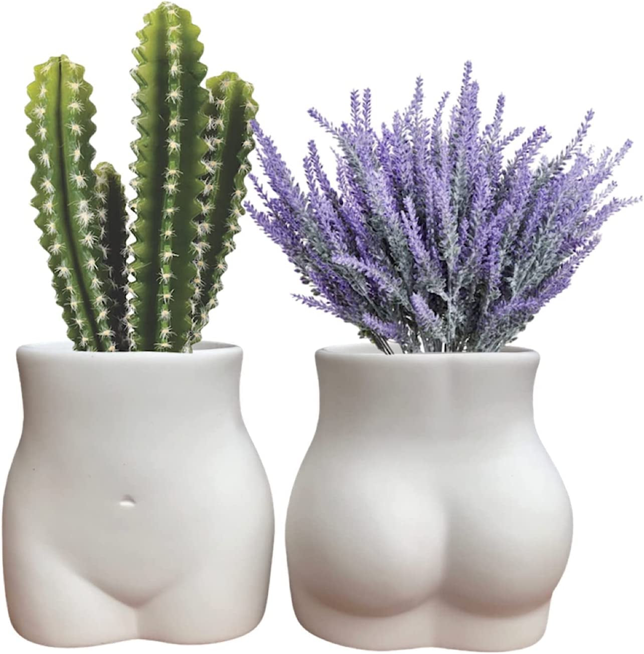 Butt Vase - Planter Pot - (Ceramic White Matte Vase)