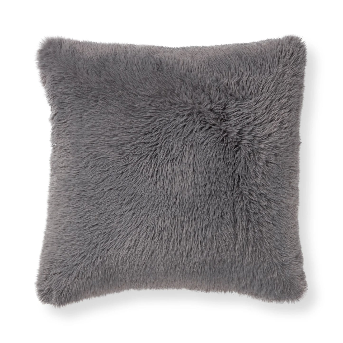 Super Lux Shag Faux Fur Gray Pillow, 19" X 19" , Square, 1 per Pack