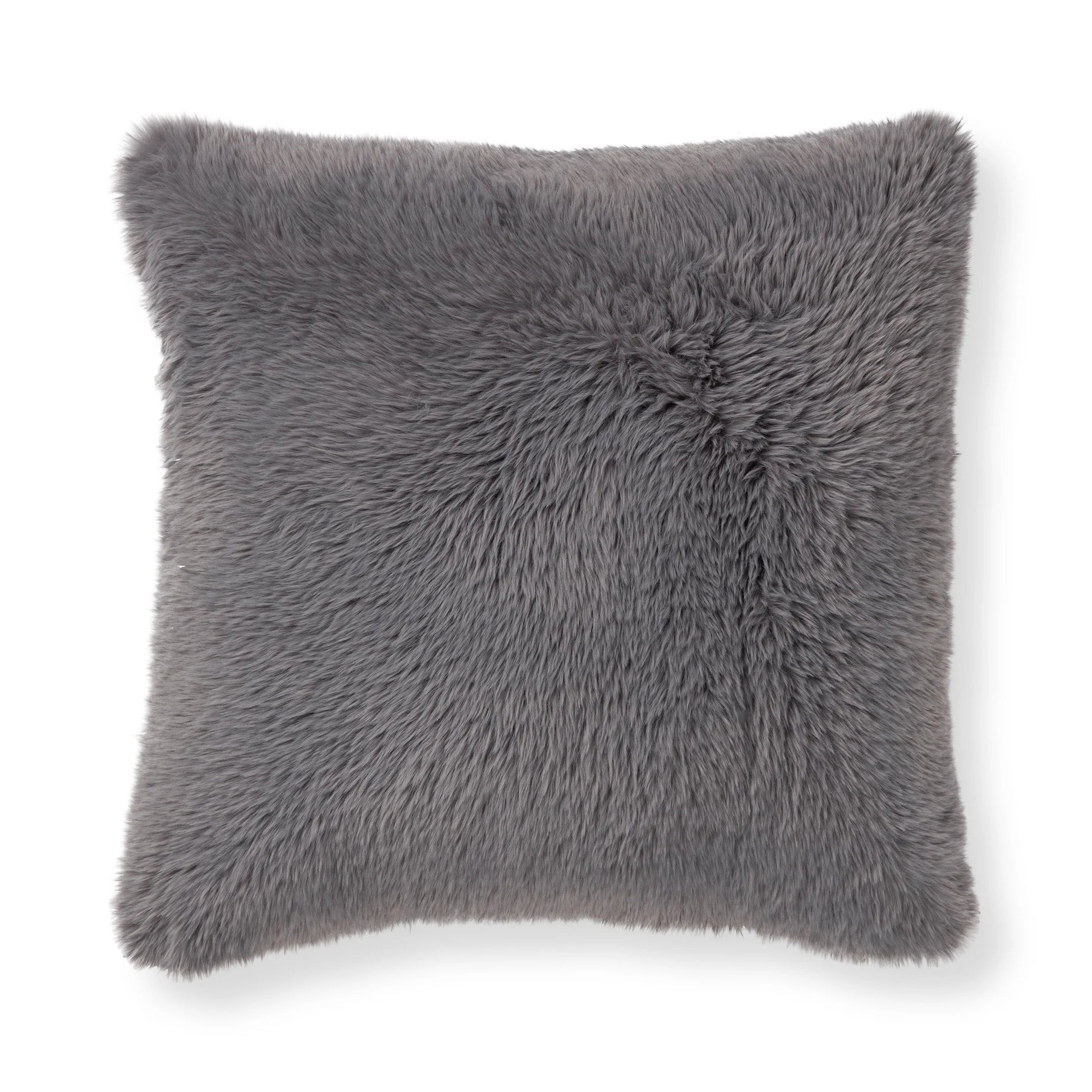 Super Lux Shag Faux Fur Gray Pillow, 19" X 19" , Square, 1 per Pack