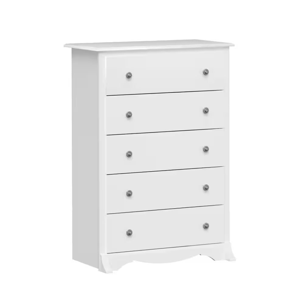 Monterey 5-Drawer White Chest of Drawers