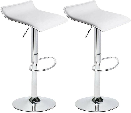 Set of 2 Bar Stool Pub Dinning Chair Leather Adjustable Swivel Bar Stools