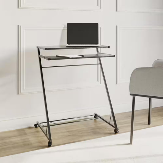 17.6 In. Rectangular Black Laptop Desks with Wheels