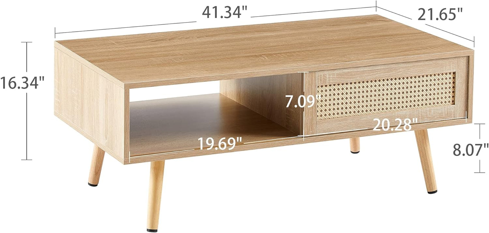 Coffee Table, Rectangular with Storage, , 41.34X21.65X16.34 Inches