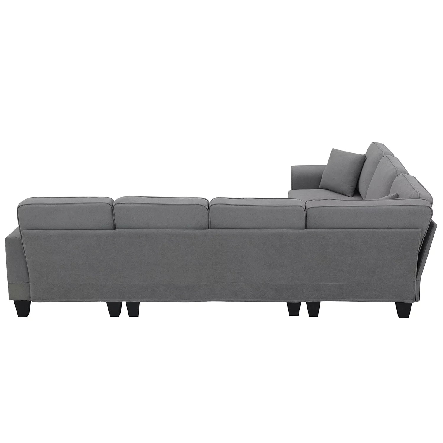 Convertible Modular Sectional Recliner, U Shaped Couch 7 Seat Fabric,Dark Gray