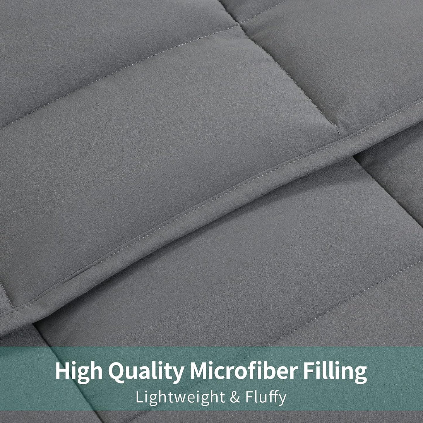 Oversized King Comforter 120X128 Lightweight, Grey Quilted Duvet Insert with 8 Corner Tabs Microfiber Comforter (Grey, Oversized King plus 120"X128")