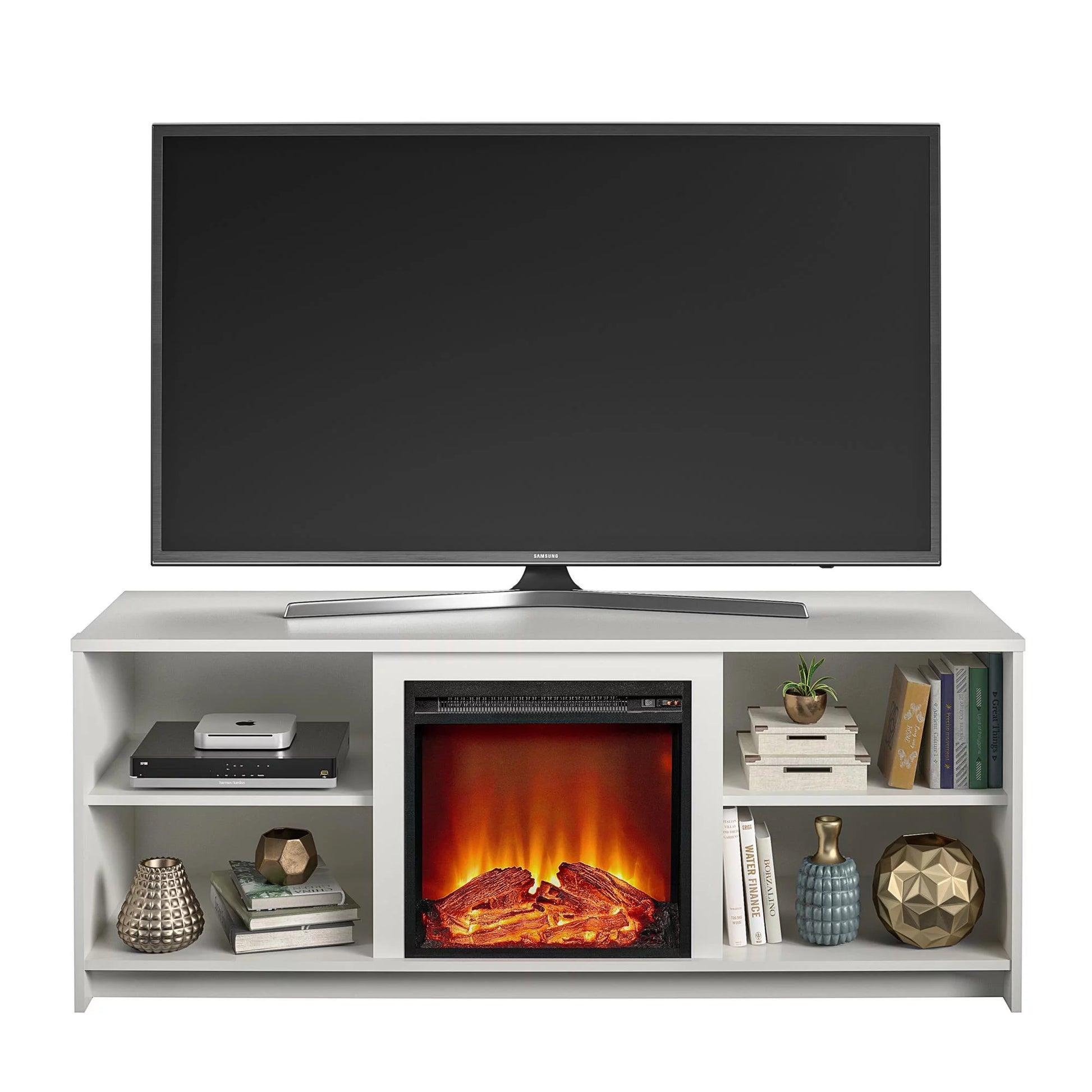 Fireplace TV Stand for Tvs up to 65", White