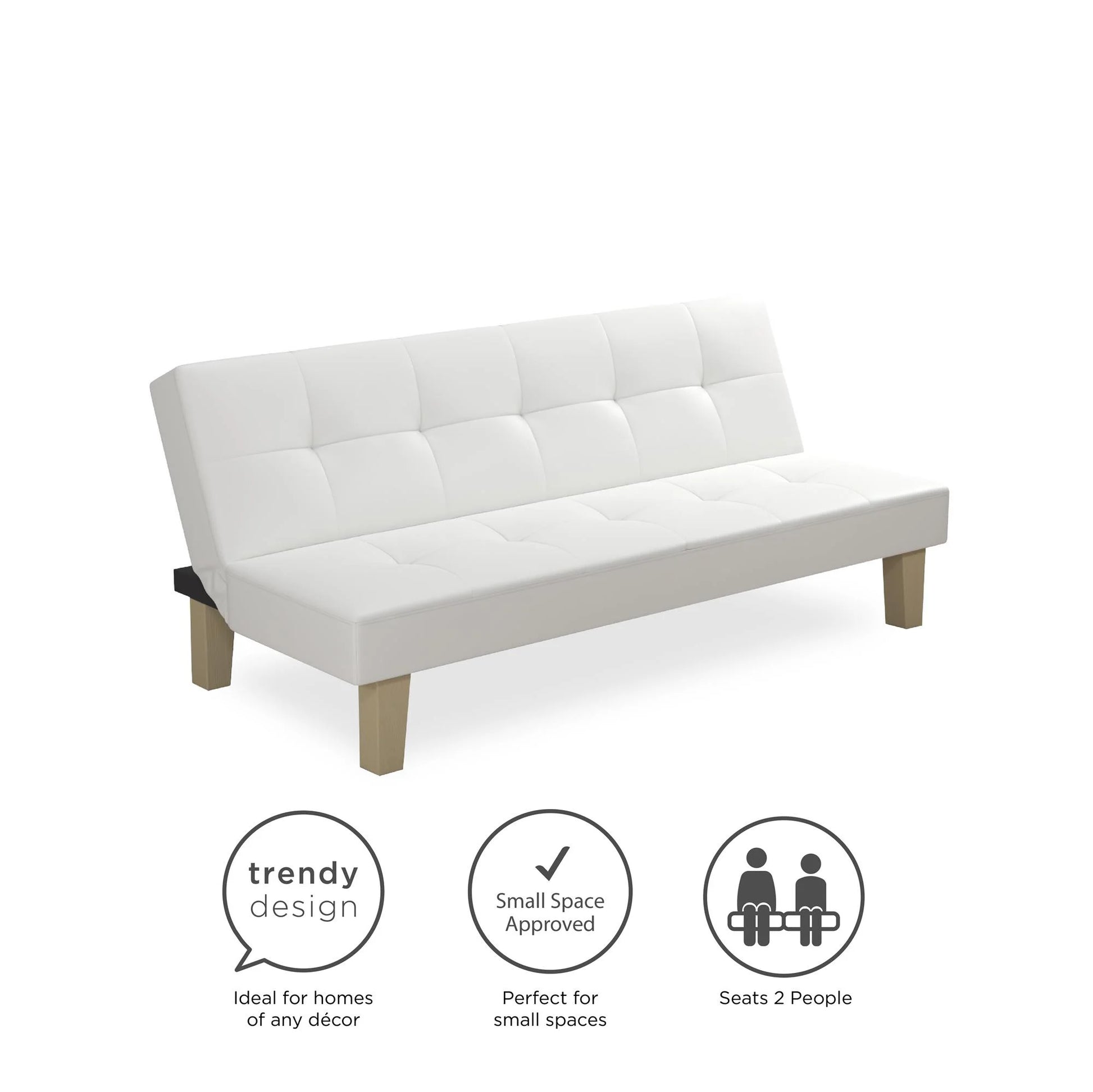 Aria Futon Sofa Bed, White