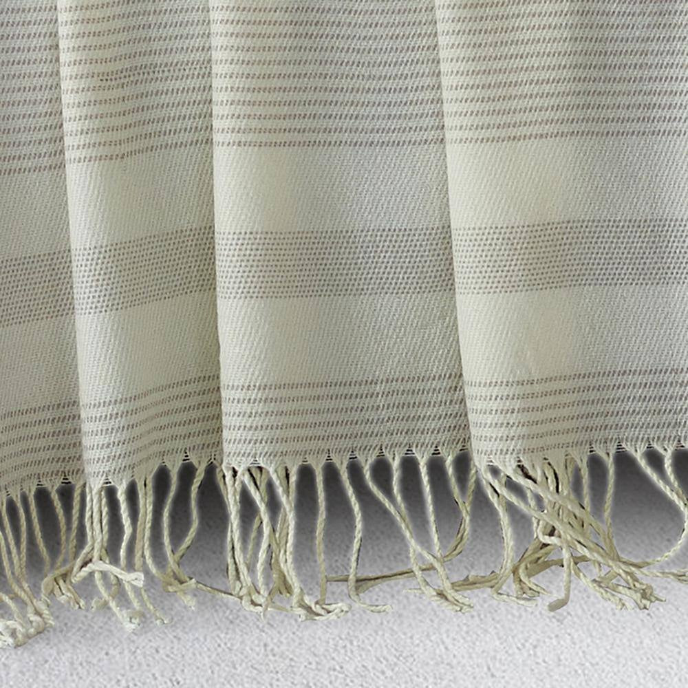 White with Grey Stripes 100% Acrylic Throw Blanket