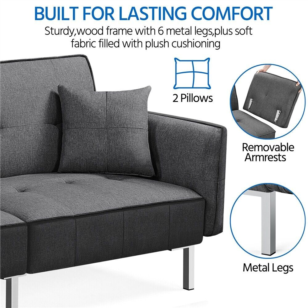 Convertible Sleeper Sofa Bed Couch Pull Out Futon Sofas Daybed Recliner Couches