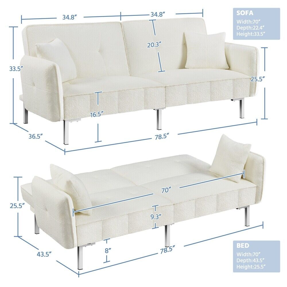 Convertible Sleeper Sofa Bed Couch Pull Out Futon Sofas Daybed Recliner Couches