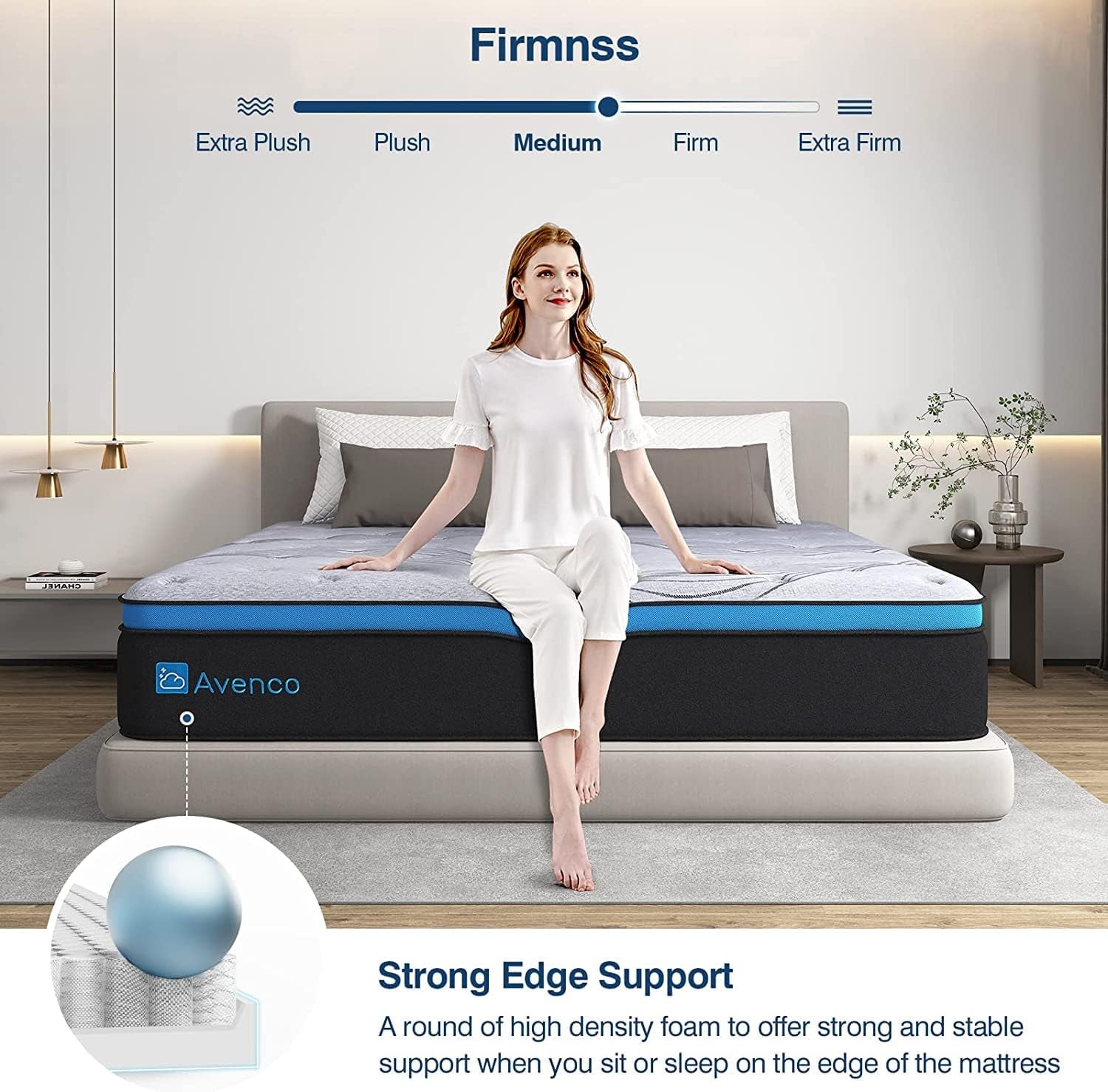 Full Size Mattress,  Full Mattress in a Box, 12 Inch Hybrid Mattress Full, Pocket Spring and Gel Memory Foam for Medium Firm, Edge Support