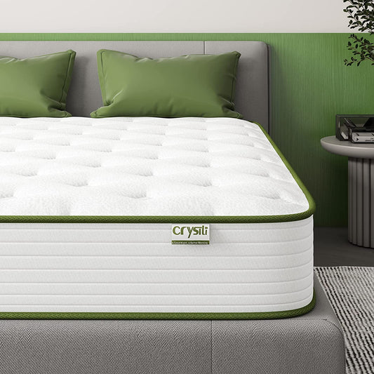 Full Size Mattress, 10 Inch Full Hybrid Mattress with Wrapped Innersprings and Memory Foam