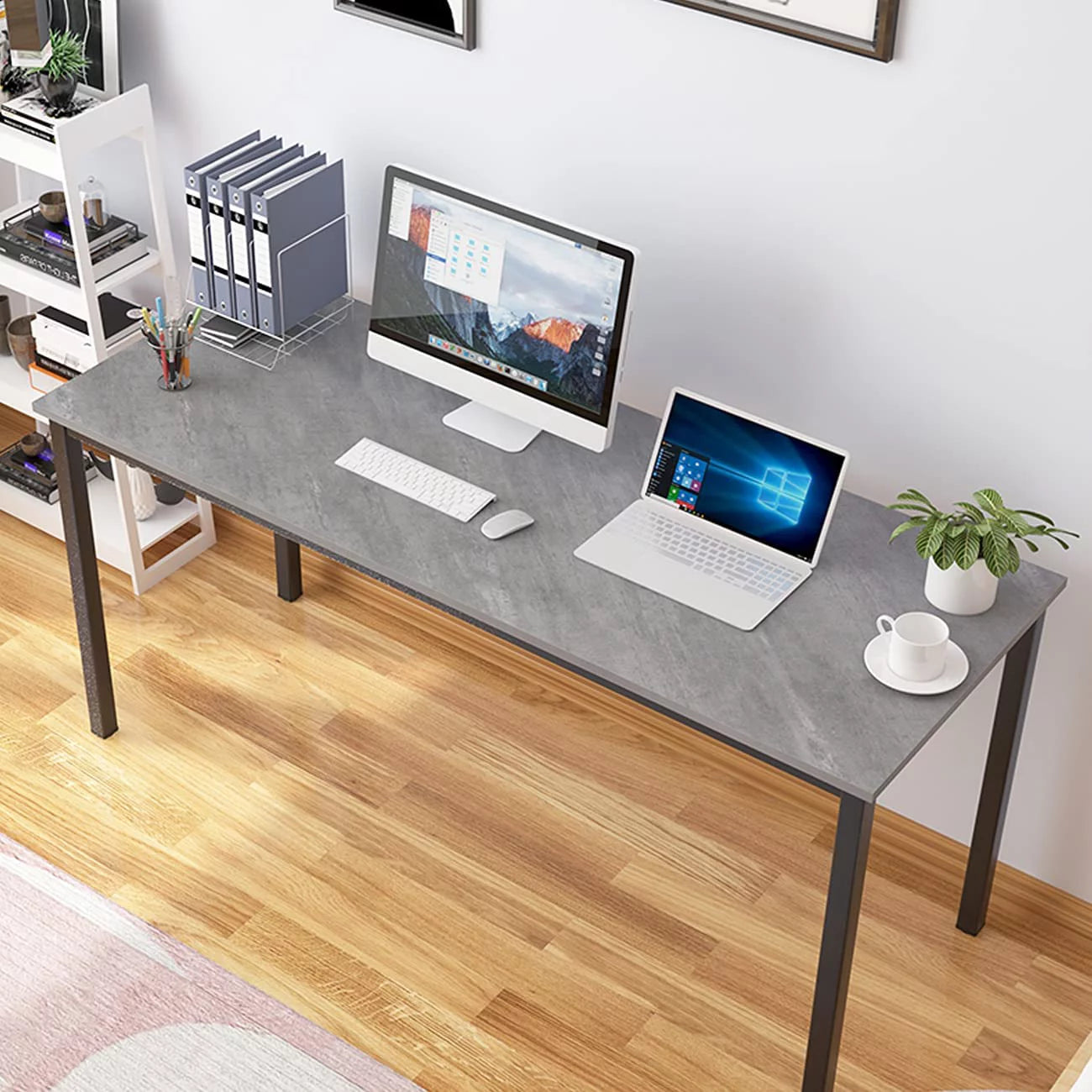 63 Inches Gaming Desk, Office Desk Gray