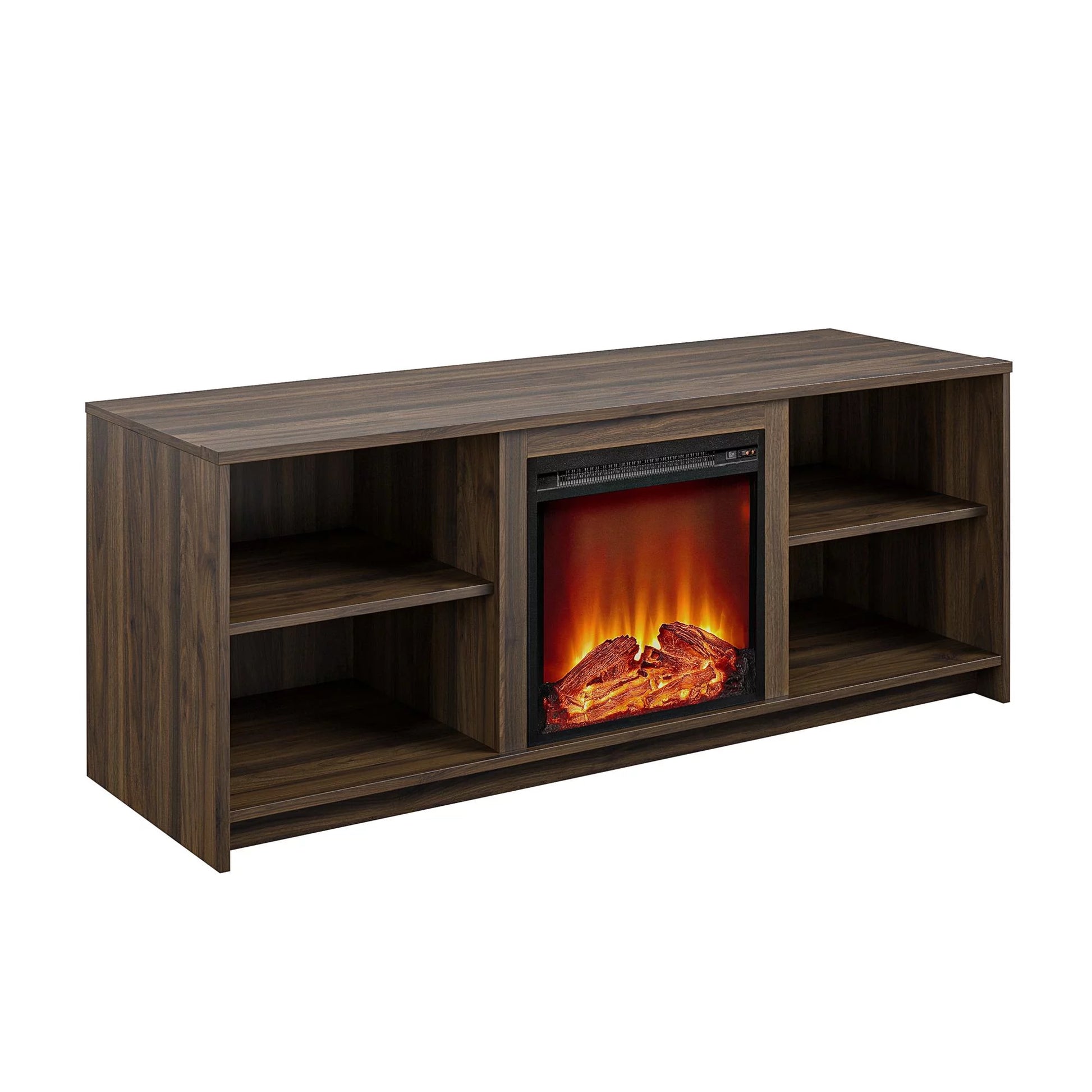 Fireplace TV Stand for Tvs up to 65", Walnut