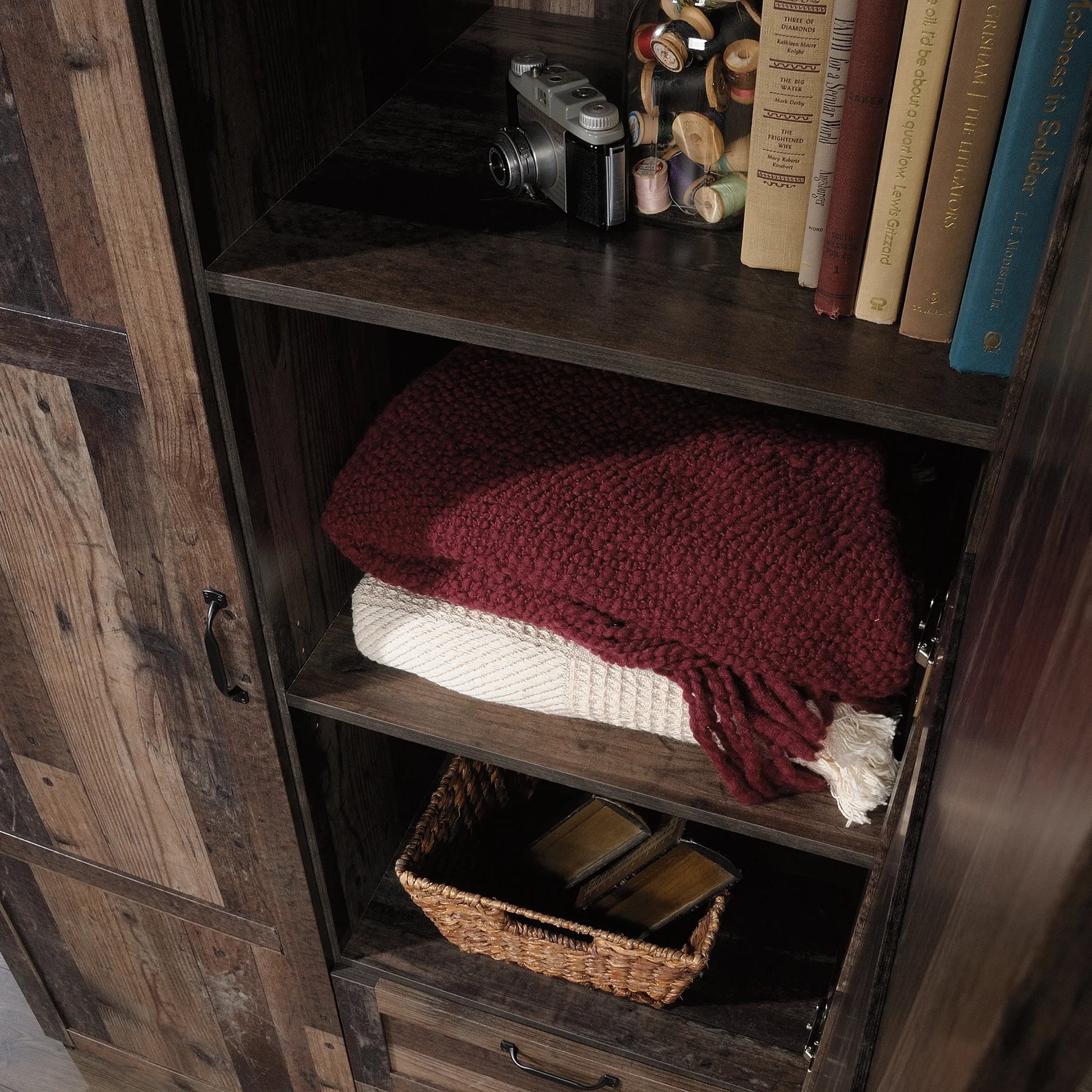 Wardrobe/Storage Cabinet, Reclaimed Pine Finish