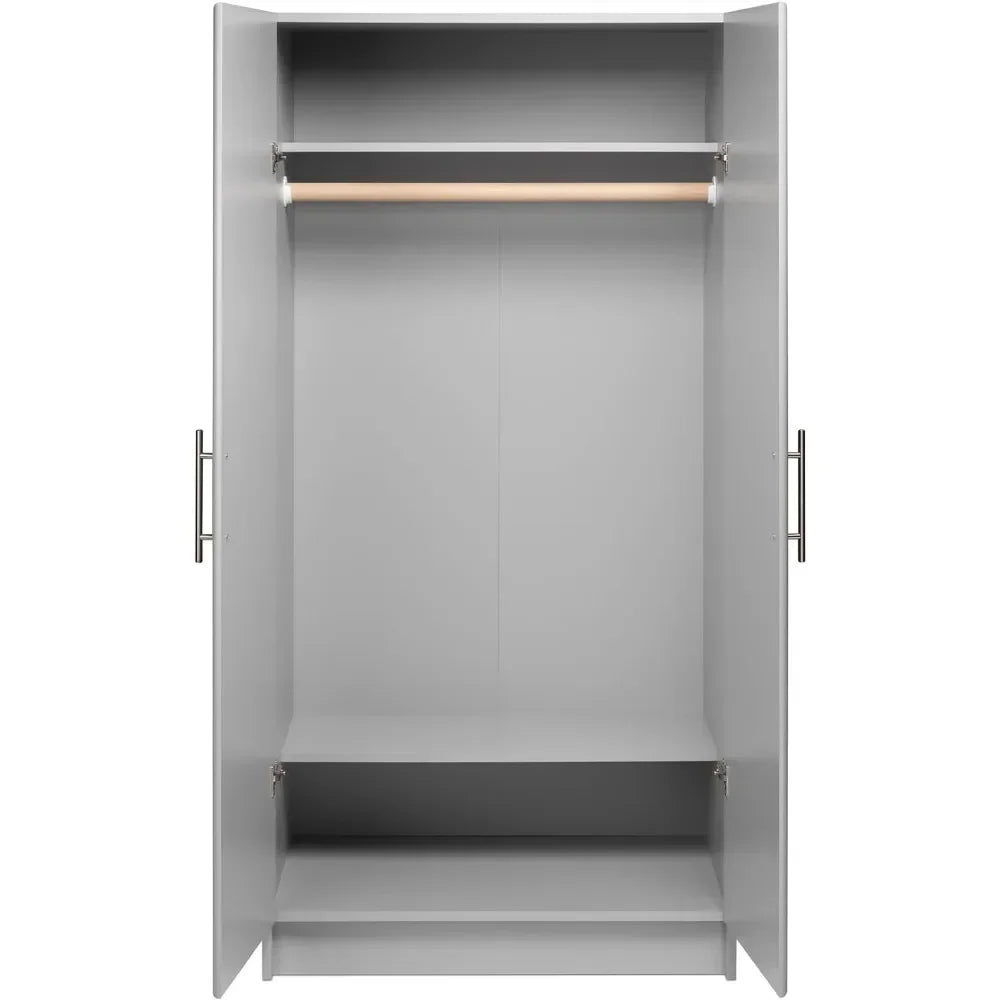 Elite Functional Wardrobe Closet Cabinet with Hanging Rail, 32 Inch Wardrobe Cabinet