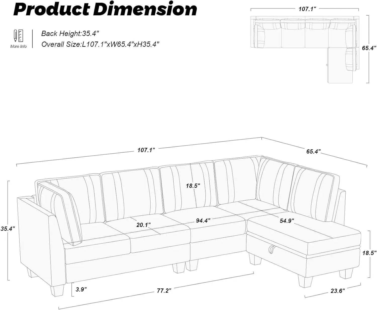 L Shaped Sofa Velvet Reversible Sectional Sofa, L-Shaped Sofa Set