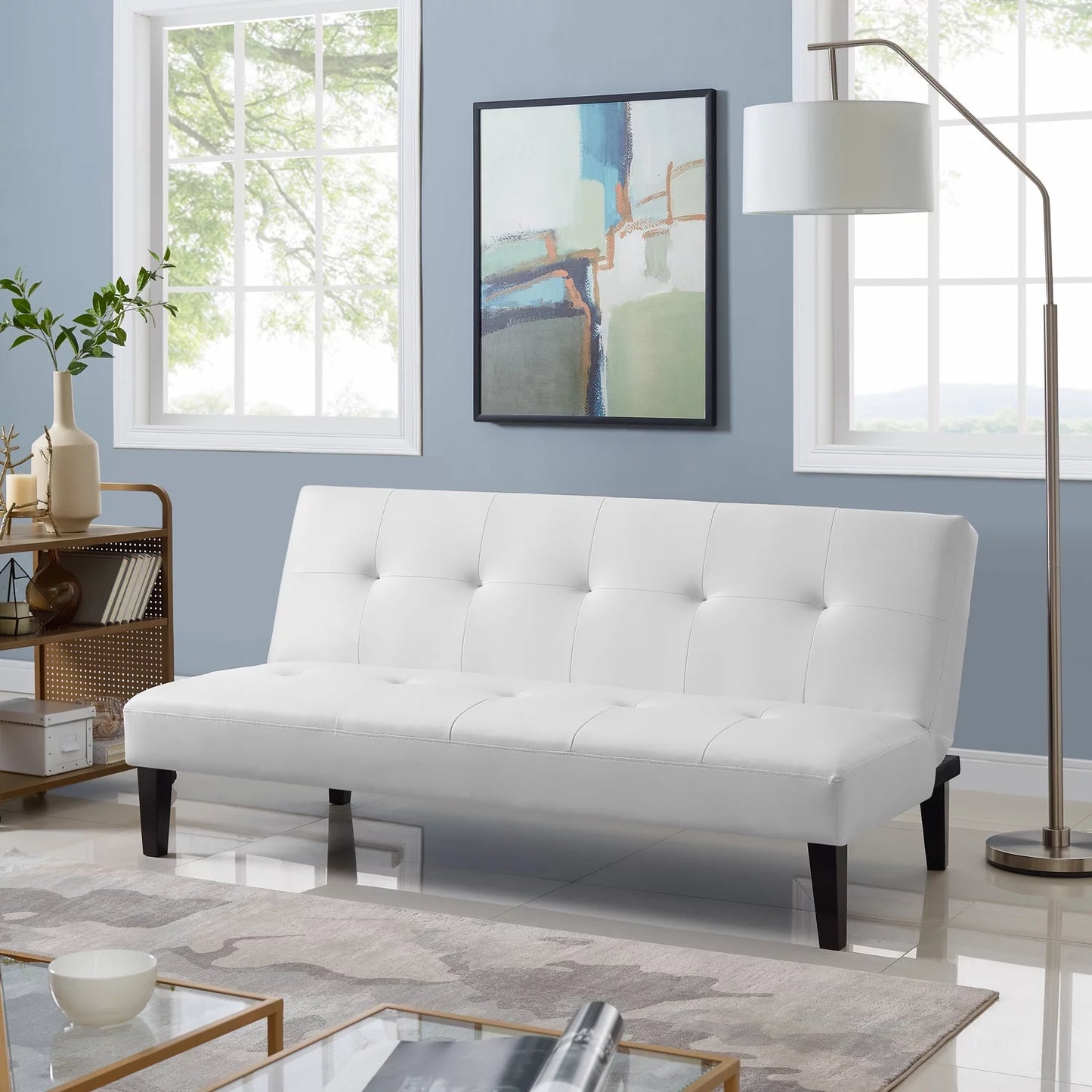 White Convertible Futon Sofa