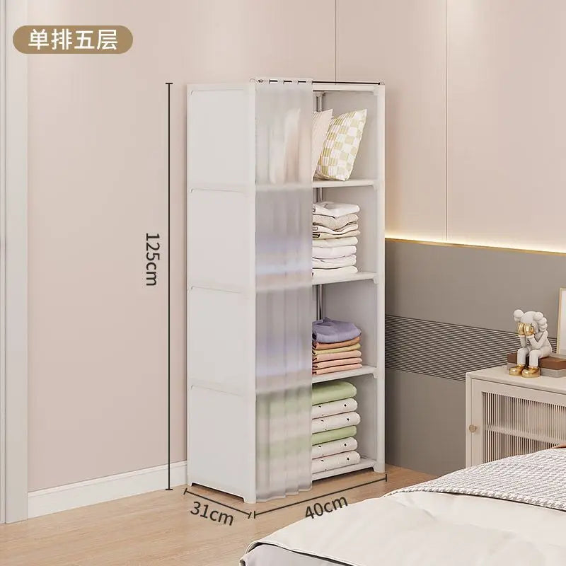 Dust-Proof Wardrobe, Simple Assembly Shelves Cabinet Storage