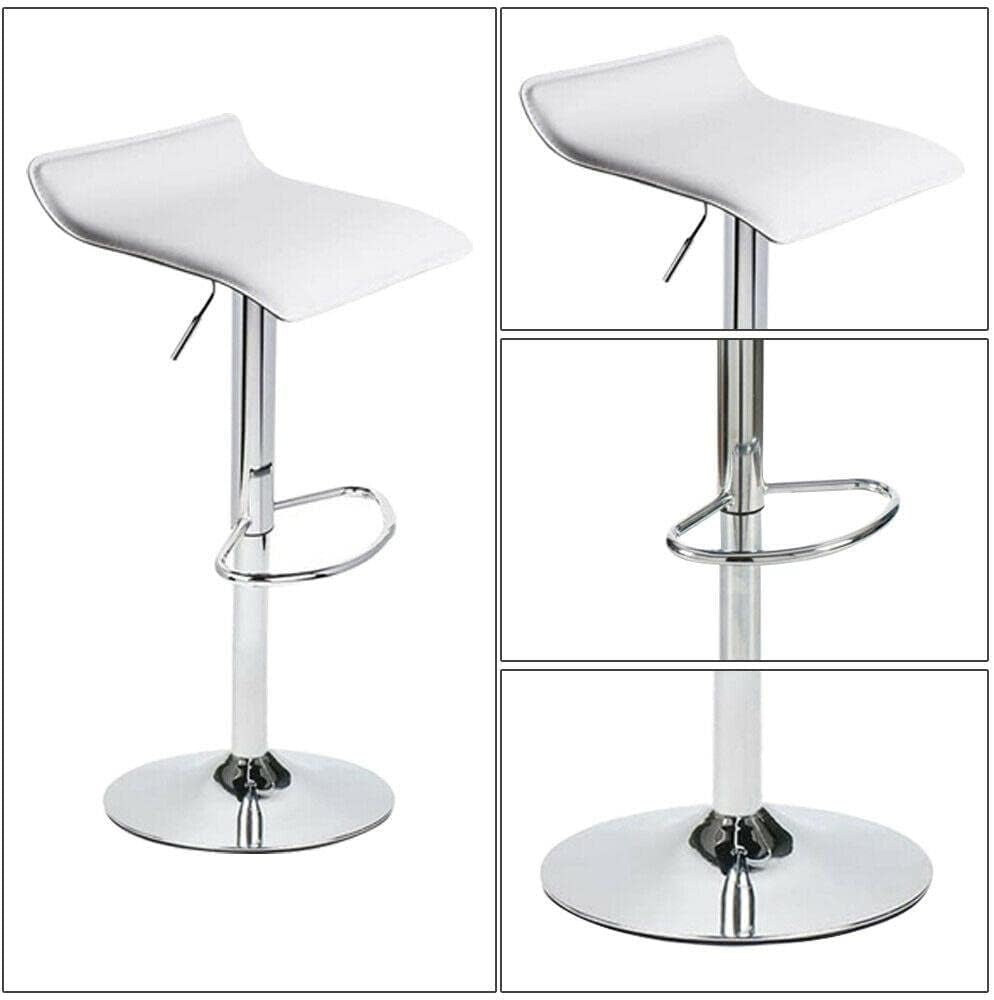 Set of 2 Bar Stool Pub Dinning Chair Leather Adjustable Swivel Bar Stools