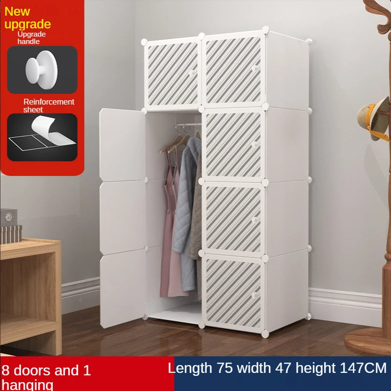 Simple Wardrobe, Modern Bedroom Light Luxury Corner Wardrobe Storage Cabinet