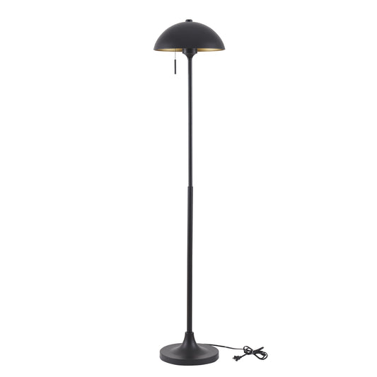 62" Modern Dome Adult Floor Lamp, Black