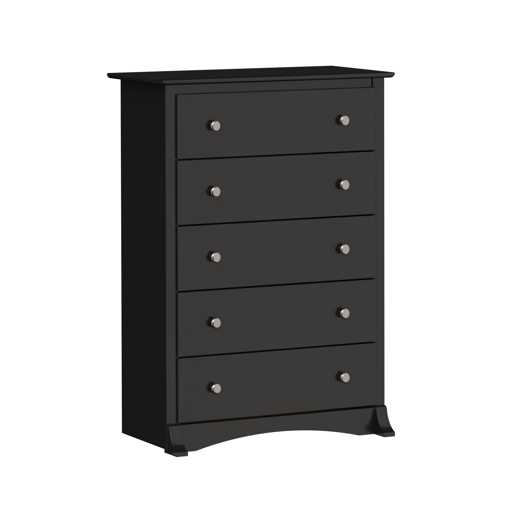 Sonoma Superior 5-Drawer Chest, Measuring 17.75"D X 31.5"W X 44.75"H, in Black Finish