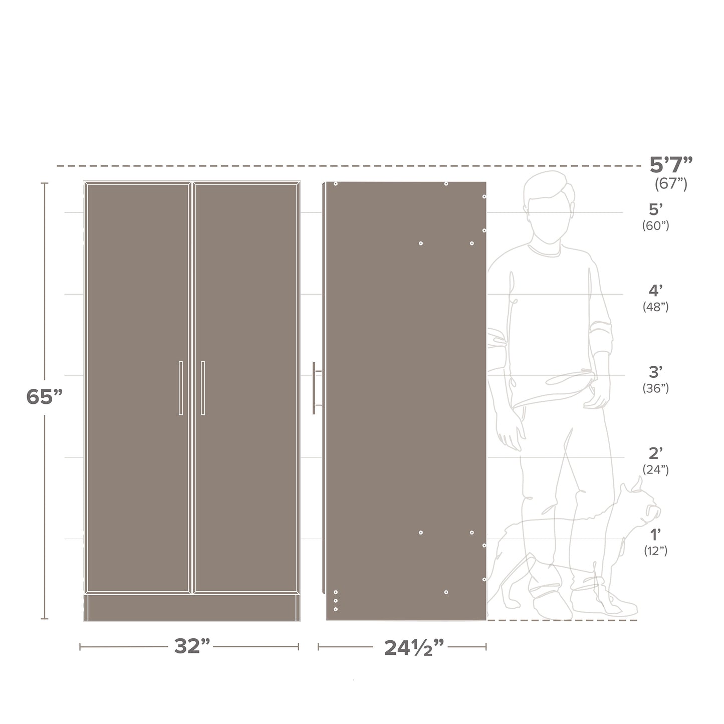 Elite 32" Wardrobe Cabinet, Espresso