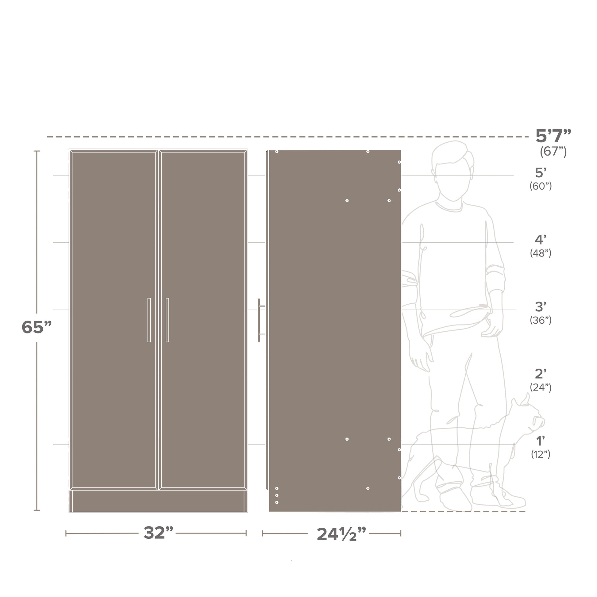 Elite 32" Wardrobe Cabinet, Espresso