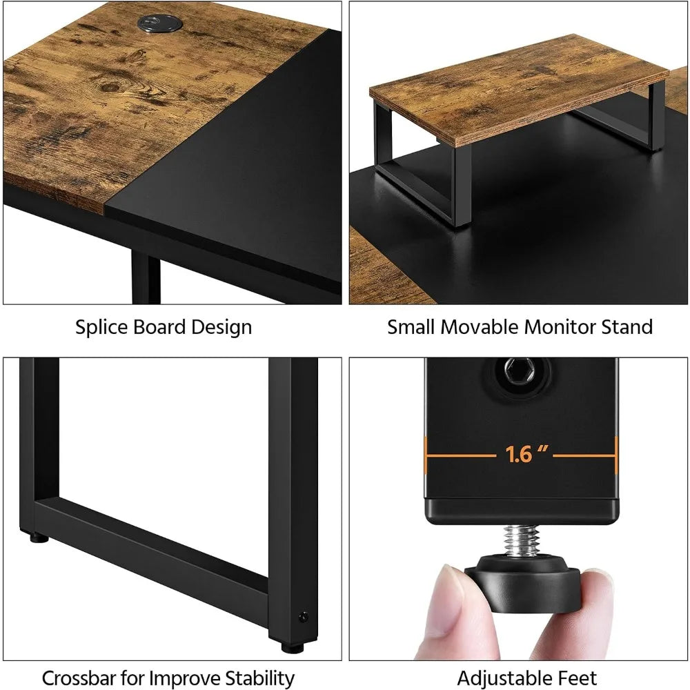 Computer Desk, Modern Desk with Splice Board, Simple Writing Desk