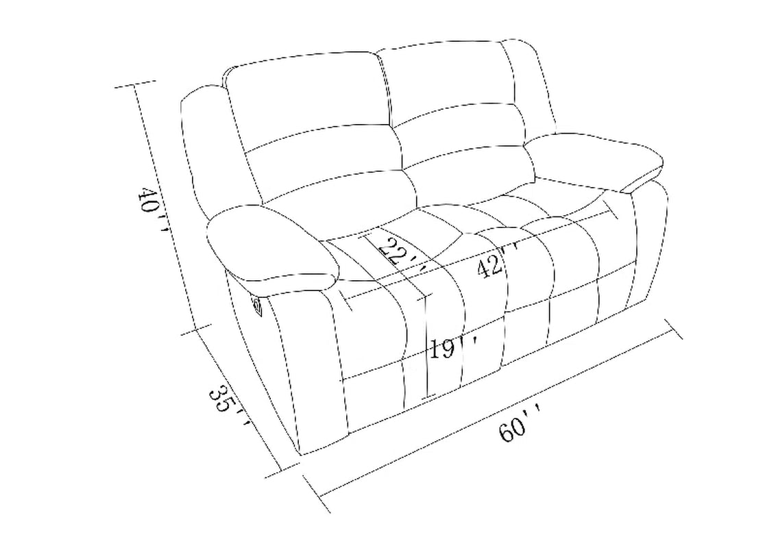 Aum 60'' Upholstered Reclining Loveseat