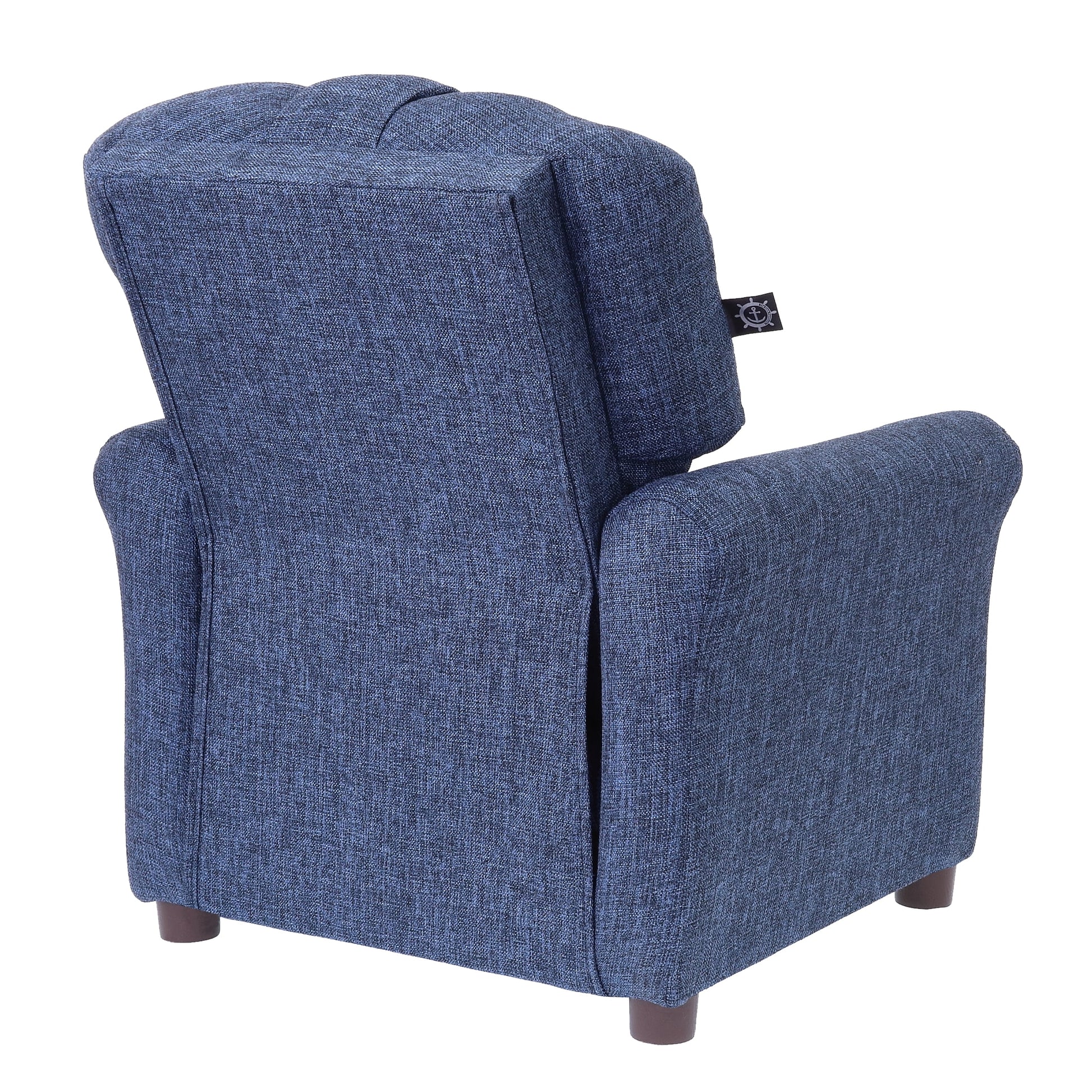 Traditional Kids Recliner Chair, Toddler Ages 1-5 Years, Polyester Linen, Sapphire