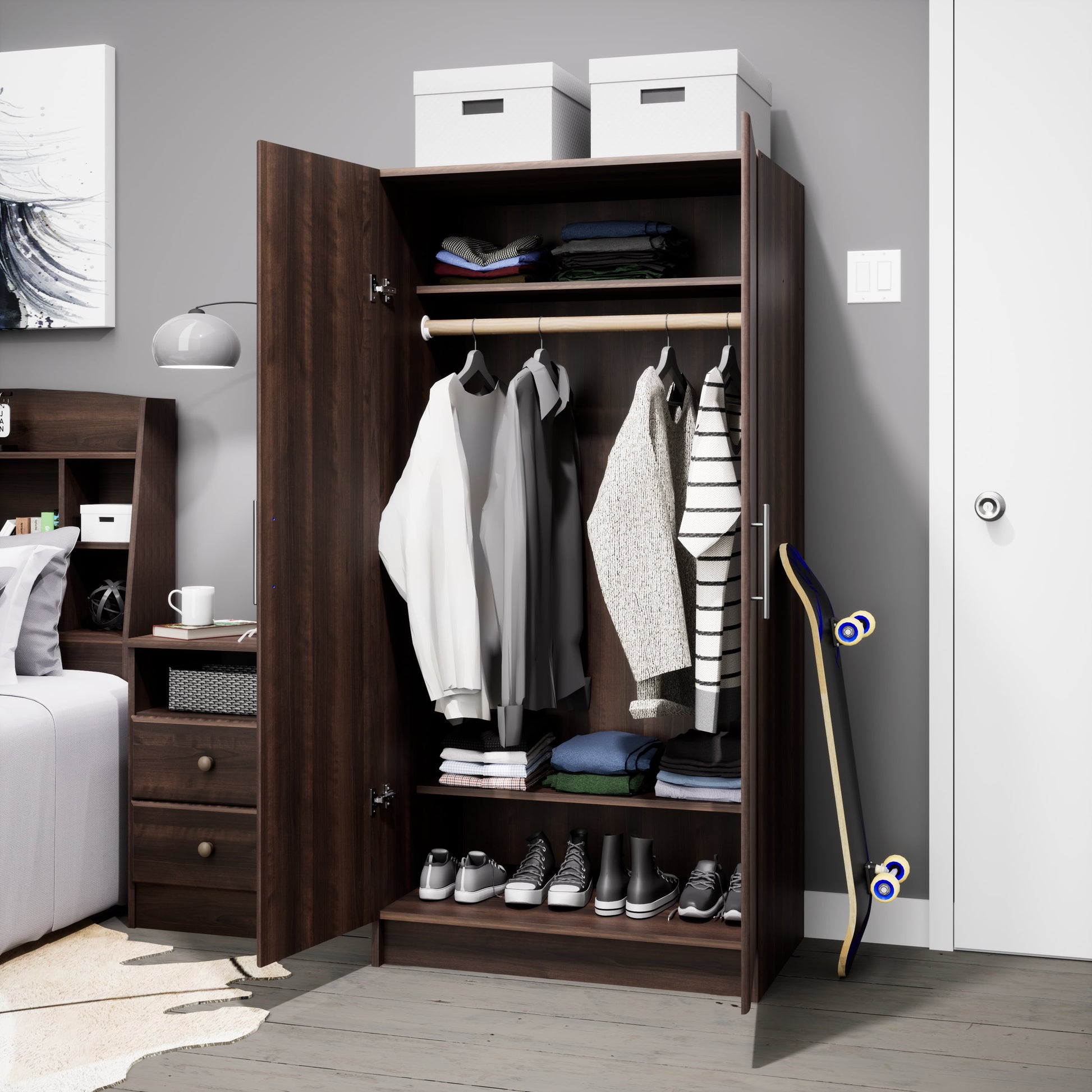 Elite 32" Wardrobe Cabinet, Espresso