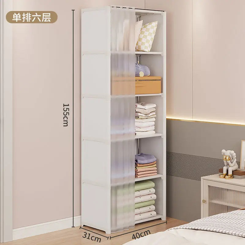 Dust-Proof Wardrobe, Simple Assembly Shelves Cabinet Storage