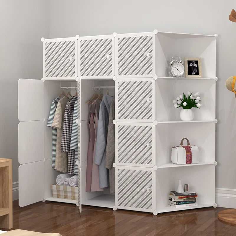 Simple Wardrobe, Modern Bedroom Light Luxury Corner Wardrobe Storage Cabinet