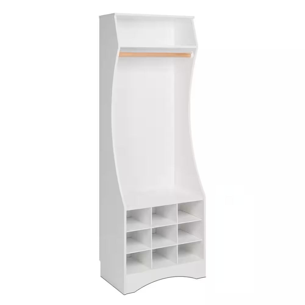 White Compact Wardrobe with Shoe Storage