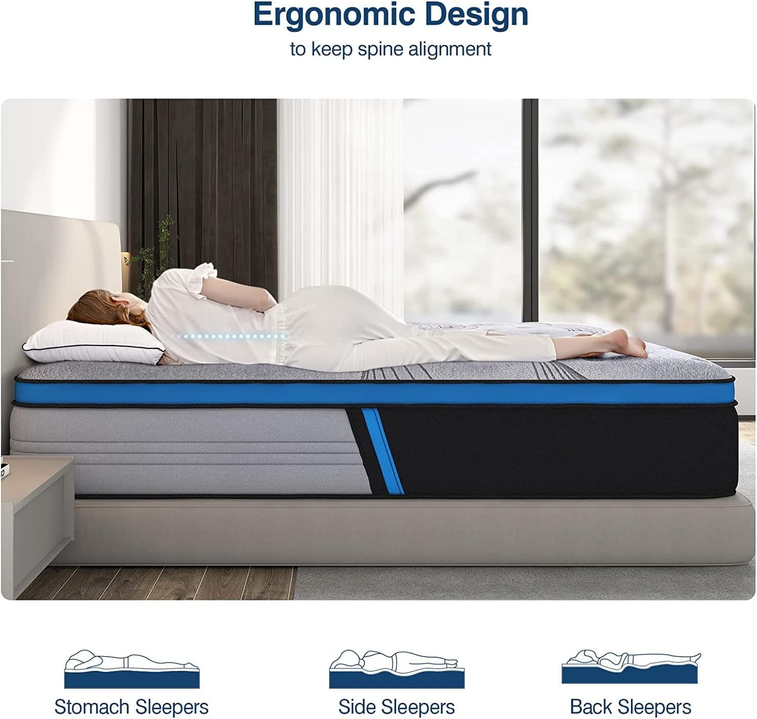 Full Size Mattress,  Full Mattress in a Box, 12 Inch Hybrid Mattress Full, Pocket Spring and Gel Memory Foam for Medium Firm, Edge Support