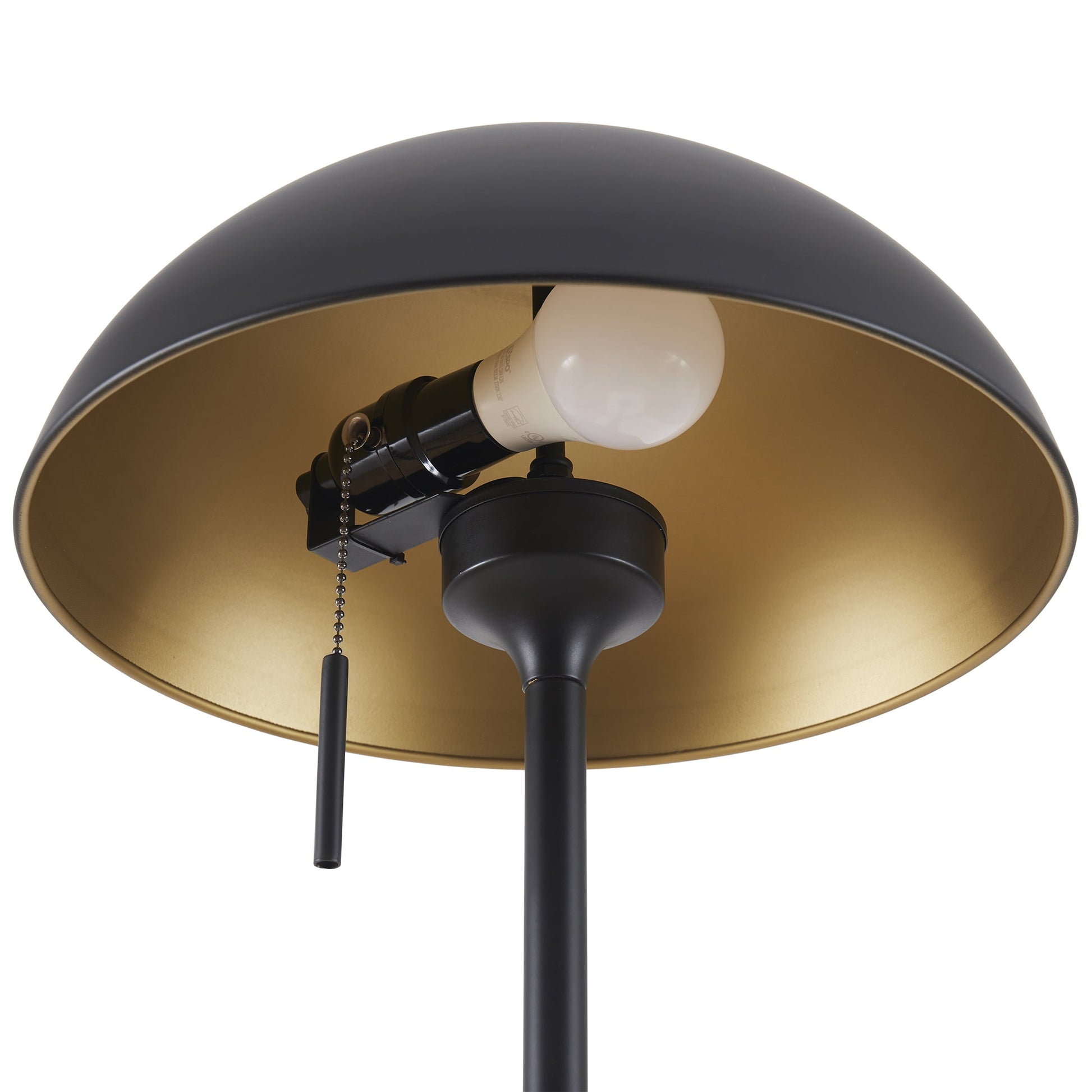 62" Modern Dome Adult Floor Lamp, Black