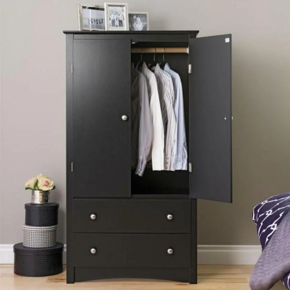 Sonoma Black Wardrobe Armoire