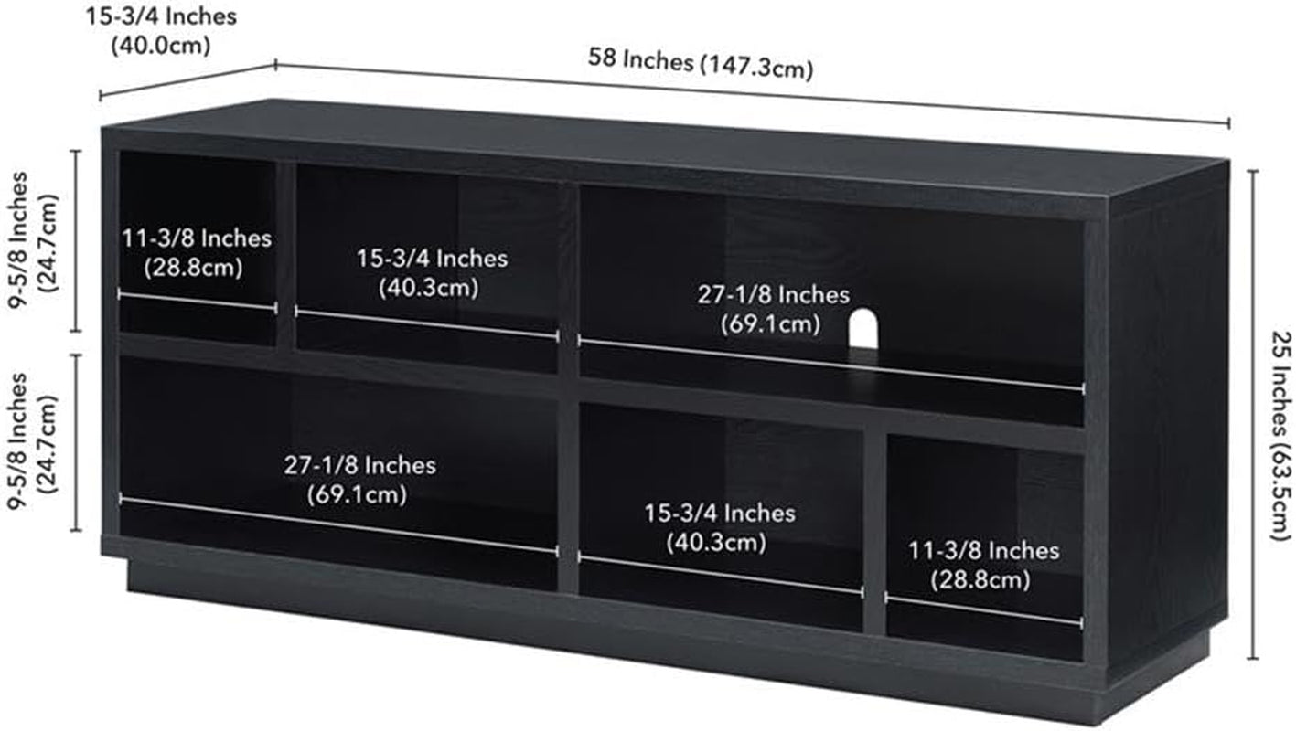 Bowman Rectangular TV Stand for Tv'S up to 65" in Black Grain