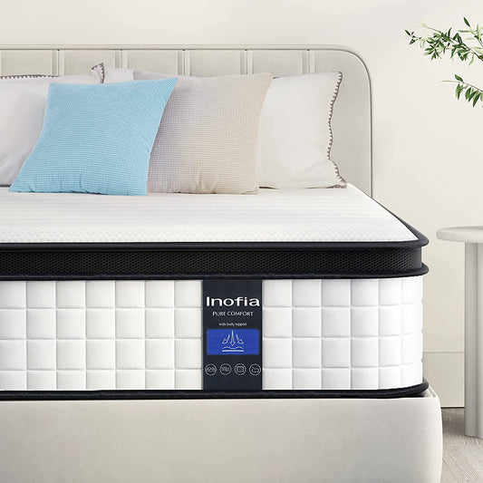 Twin Mattress, 10 Inch Twin Size Hybrid Mattress, Breathable Comfortable Cool Single Mattress, Supportive & Pressure Relief, Motion Isolating Individually Wrapped Coils, Medium Firm