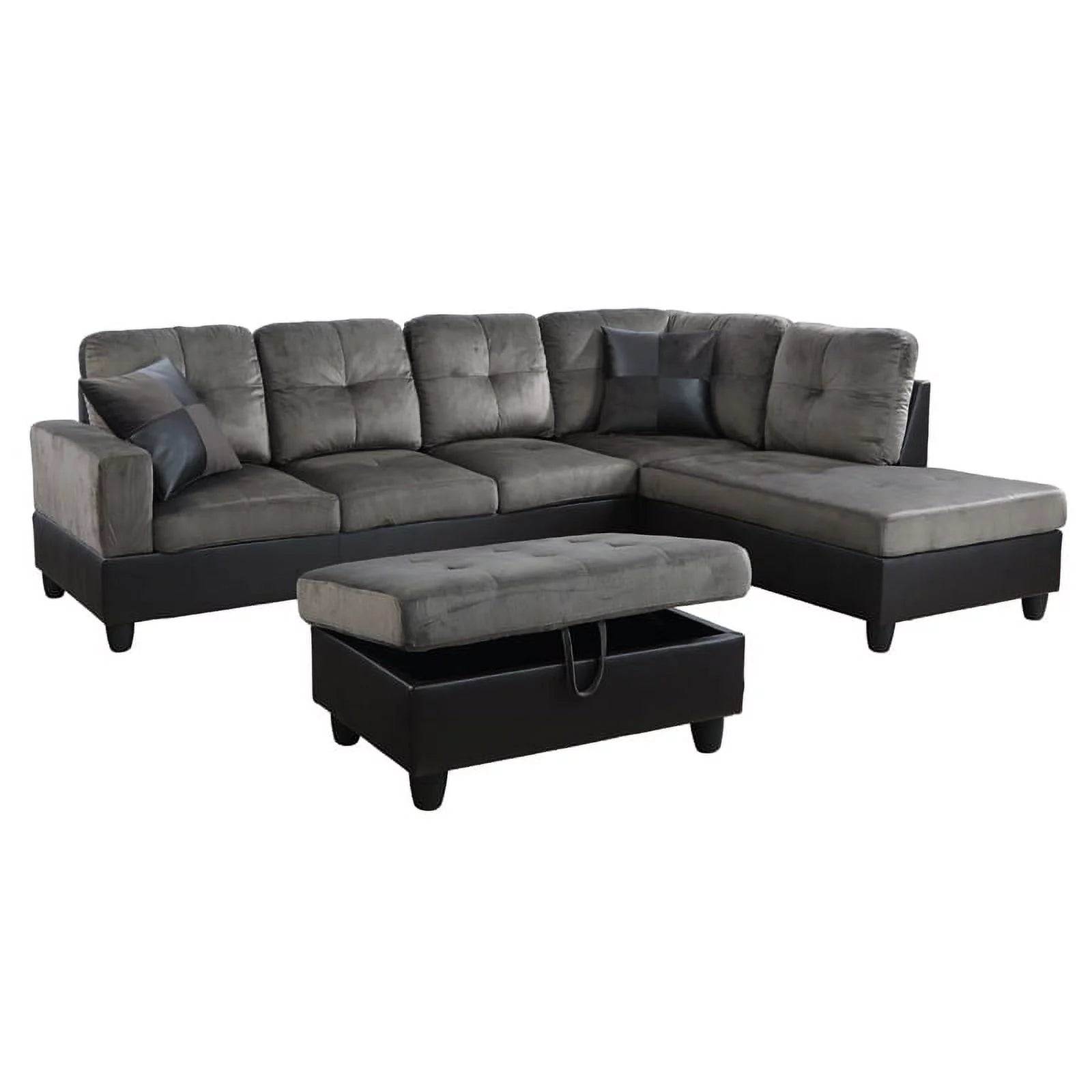 Sectional Sofa , L Shaped Sectional Sofa, Modern Sofa Set, Taupe(Without Ottoman)