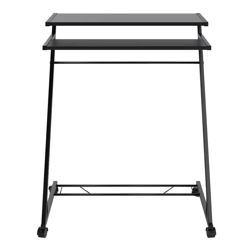 17.6 In. Rectangular Black Laptop Desks with Wheels