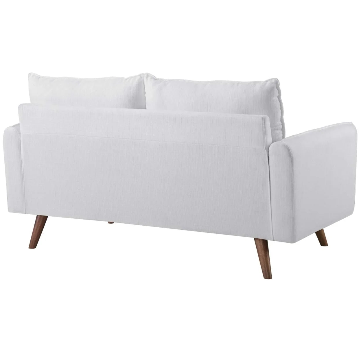 Revive Modern Fabric Upholstered Loveseat in Walnut/White