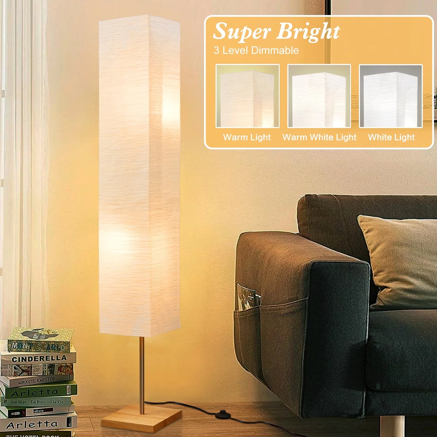 65" Floor Lamp, 3 Way Dimmable Led Floor Lamp