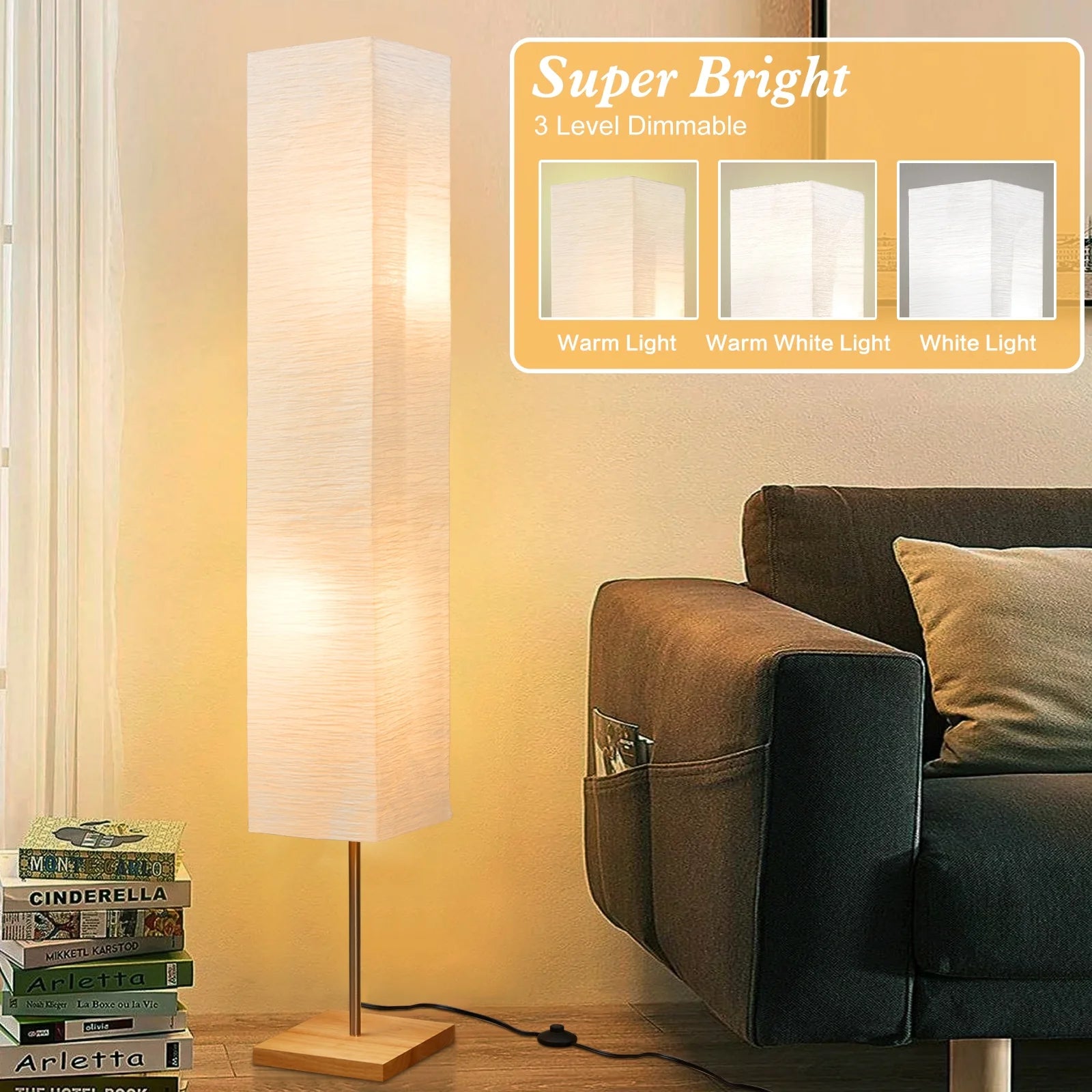 65" Floor Lamp, 3 Way Dimmable Led Floor Lamp