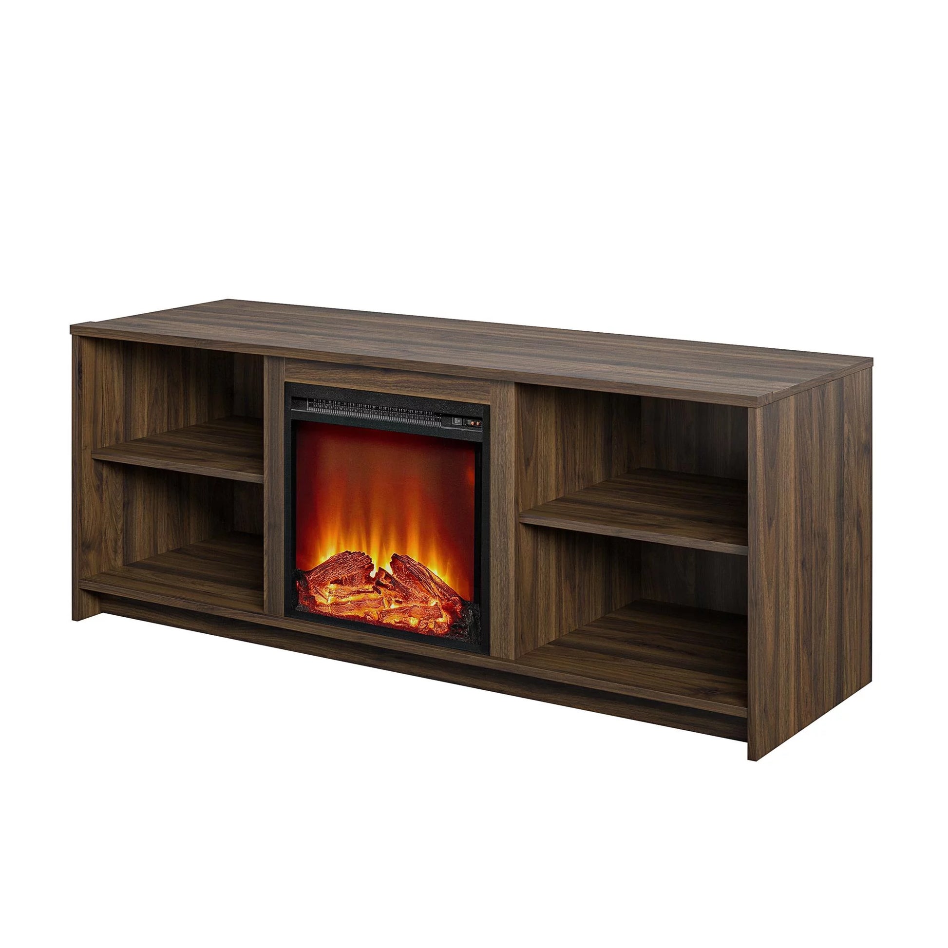 Fireplace TV Stand for Tvs up to 65", Walnut